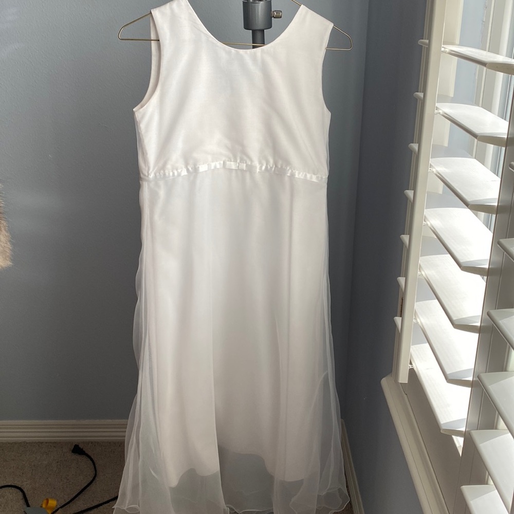 Strasburg White Girls Formal Sleeveless Dress